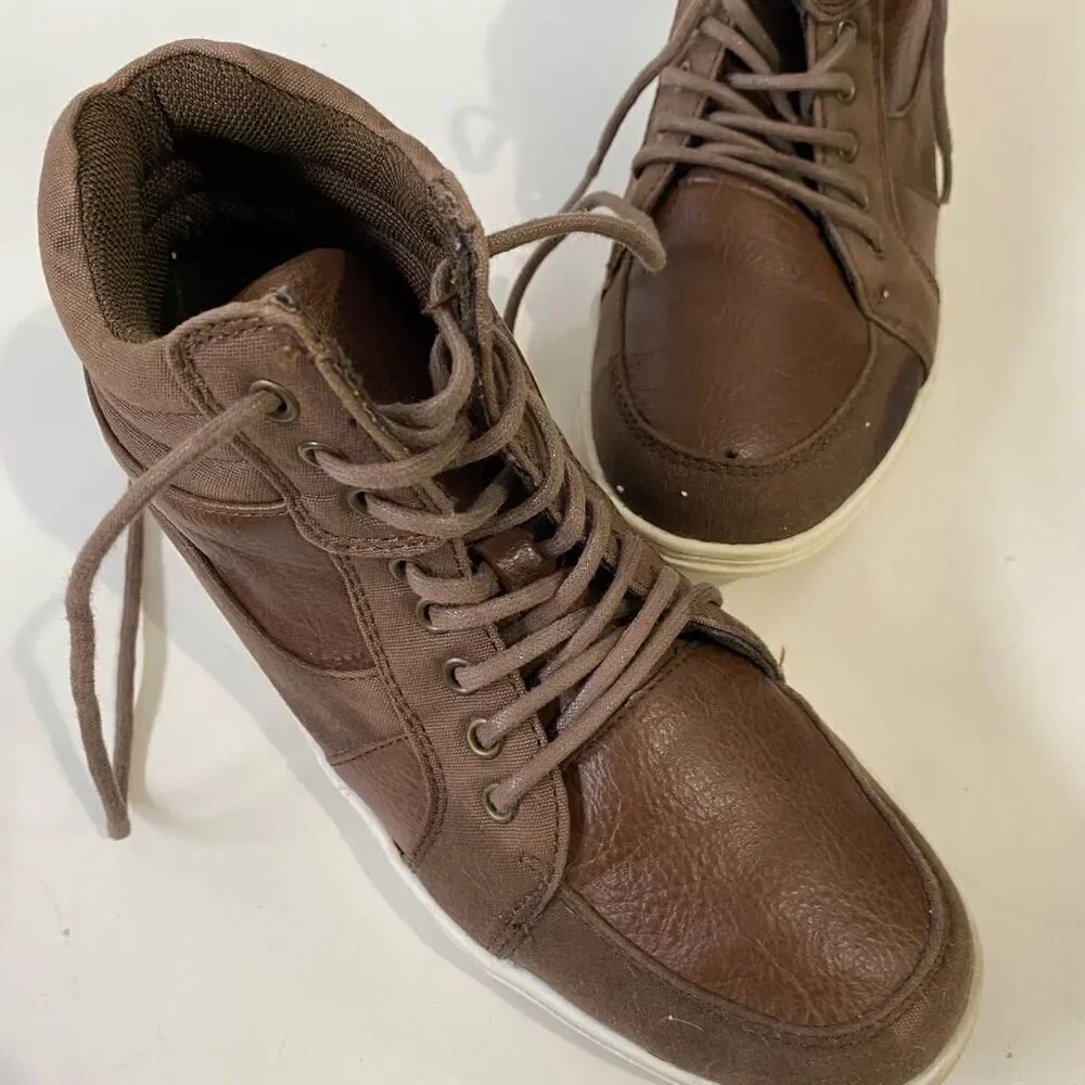 Kenneth Cole Reaction Cross Out Lace Up Shoes Ankle Boots Boys Size 5
